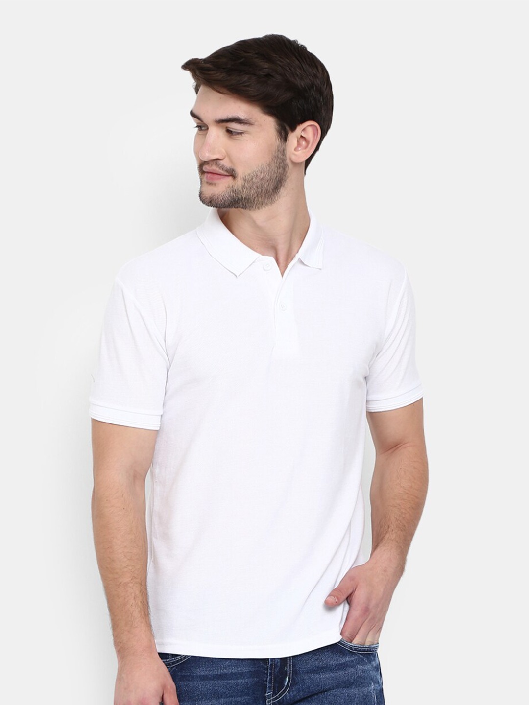 

V-Mart Polo Collar Slim Fit T-shirt, White