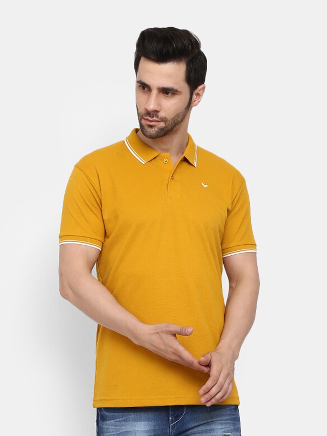 

V-Mart Polo Collar Cotton T-shirt, Mustard