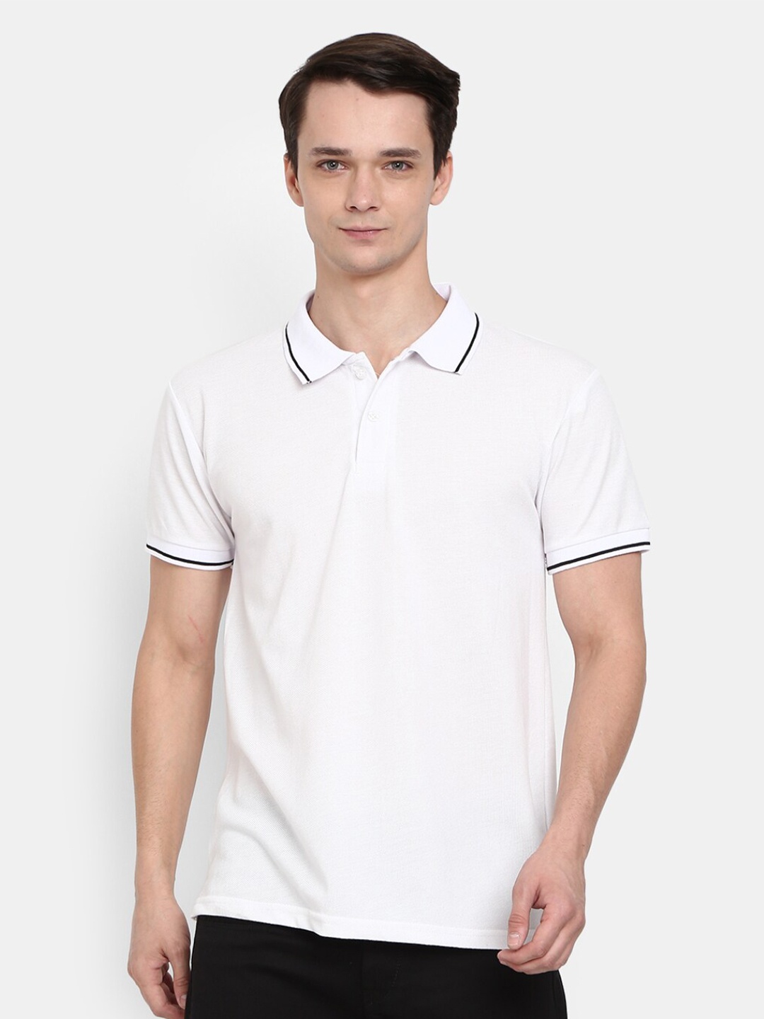 

V-Mart Polo collar Short Sleeves Cotton T-shirt, White