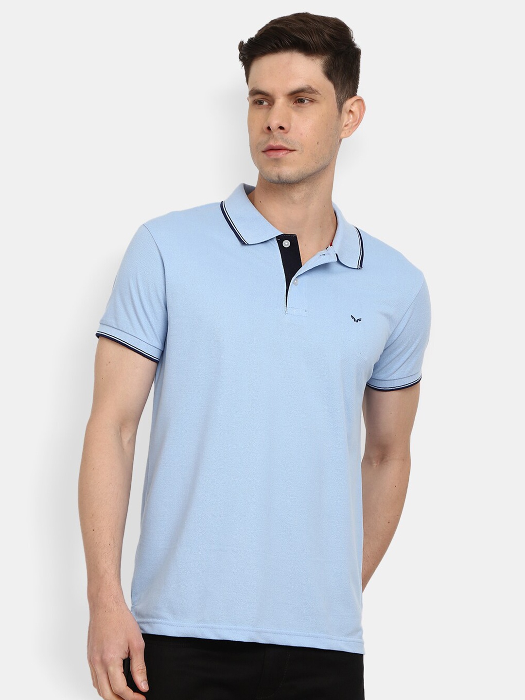 

V-Mart Polo Collar Short Sleeves Cotton T-Shirt, Blue