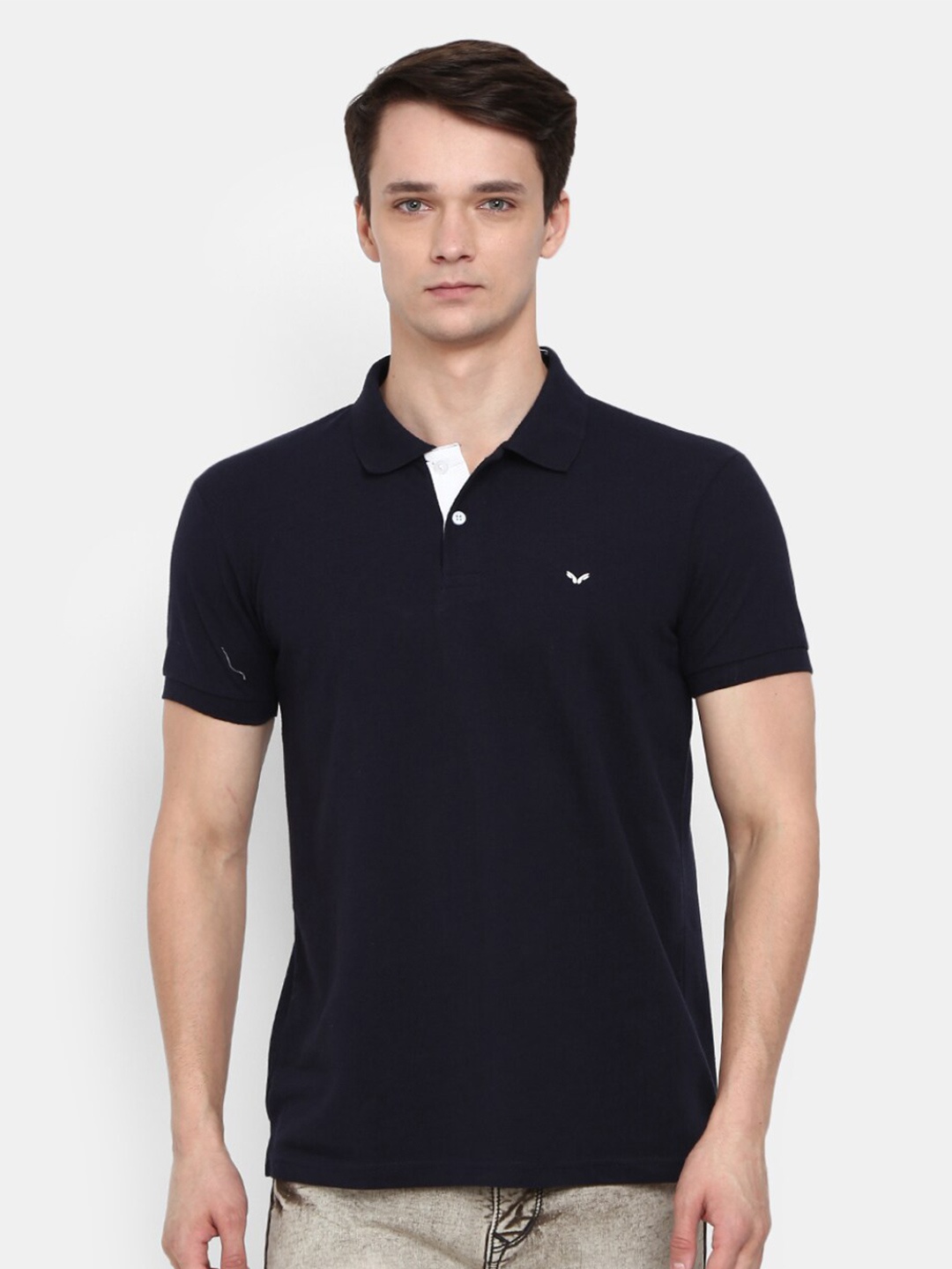 

V-Mart Polo Collar Cotton T-shirt, Black