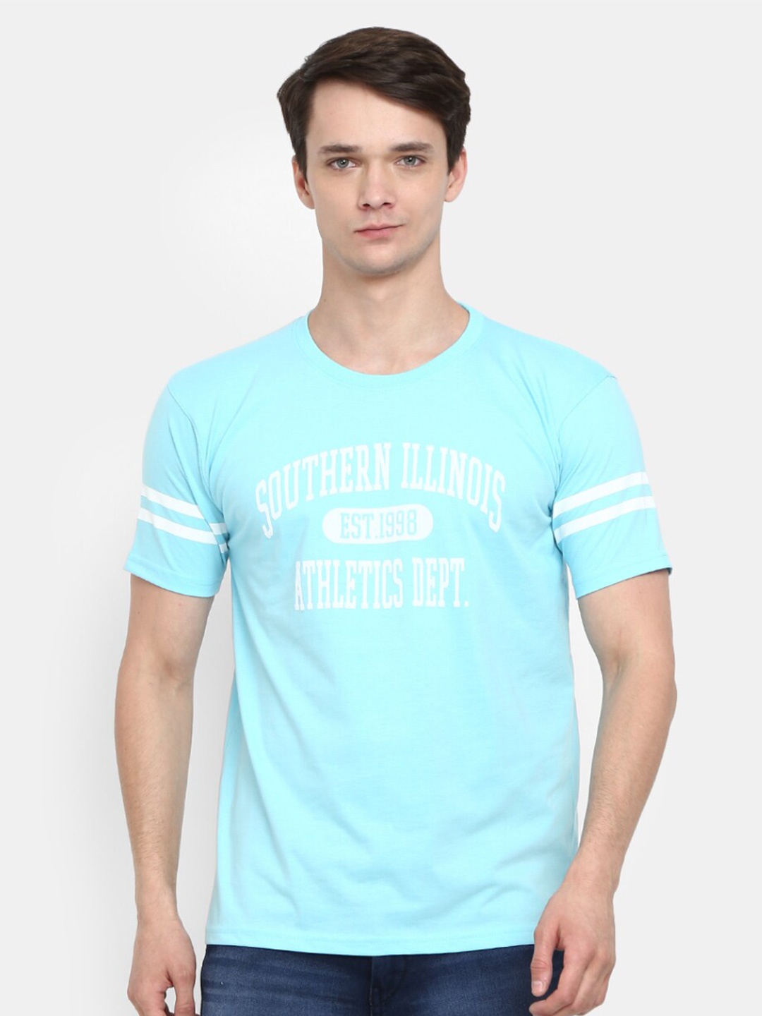 

V-Mart Typography Printed Cotton T-shirt, Blue