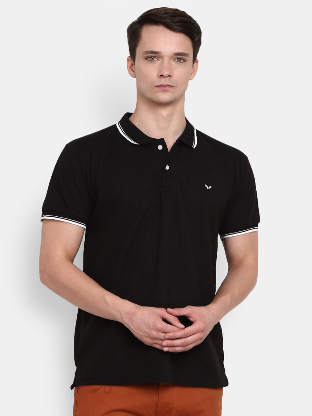 

V-Mart Polo Collar T-shirt, Black