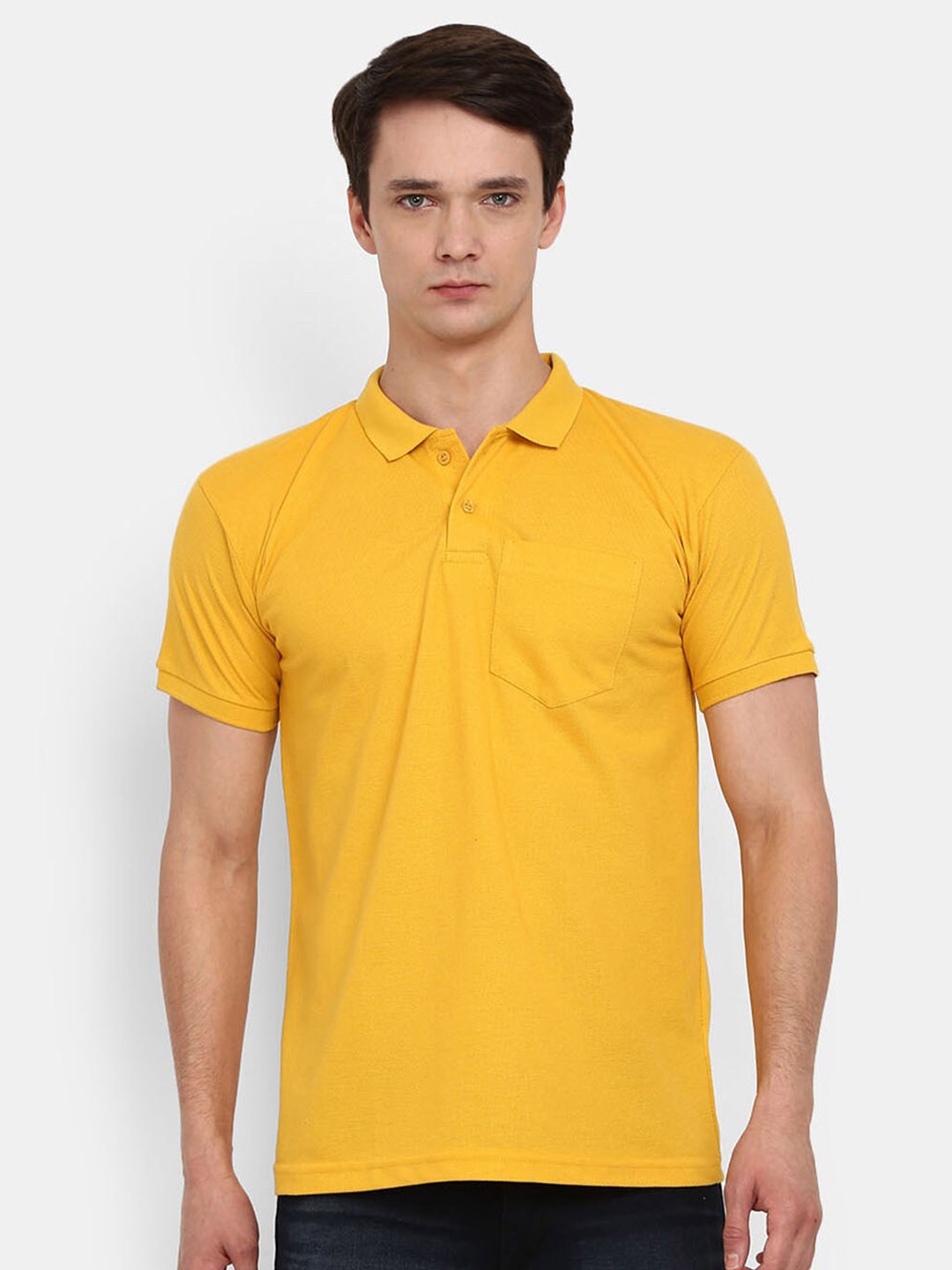 

V-Mart Polo Collar Cotton T-shirt, Yellow