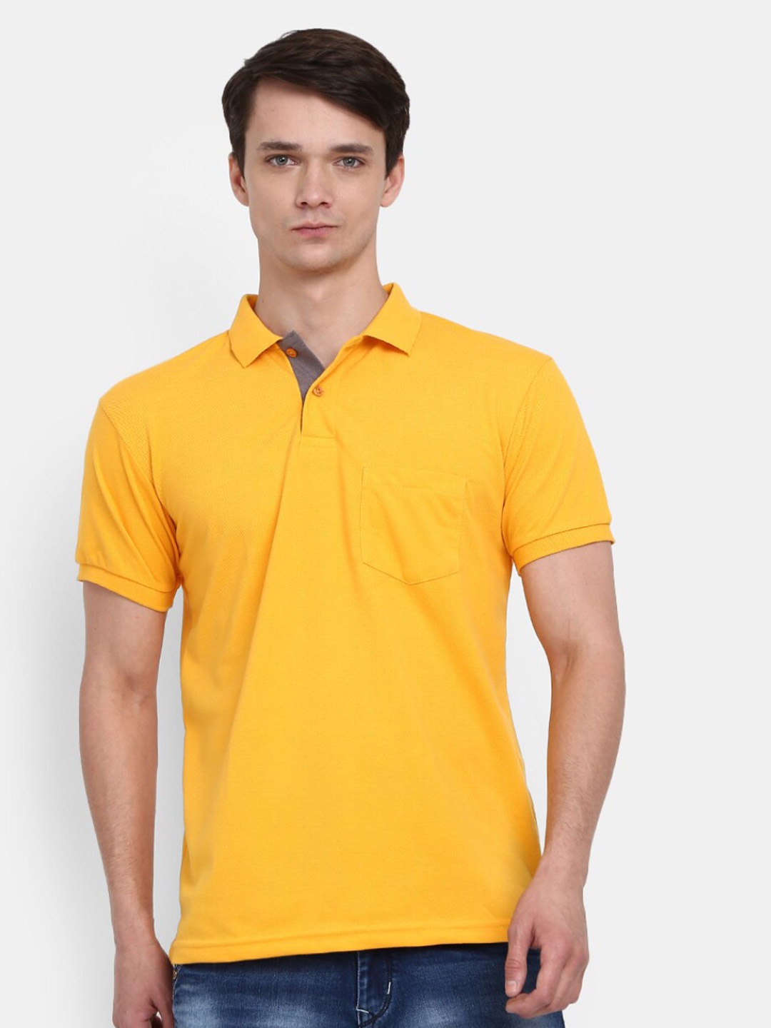 

V-Mart Polo Collar Cotton T-shirt, Yellow