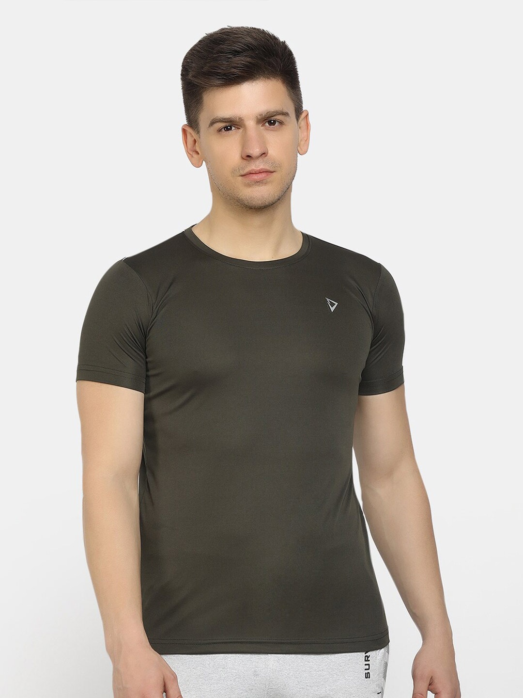 

V-Mart Round Neck Regular sleeves T-shirt, Olive