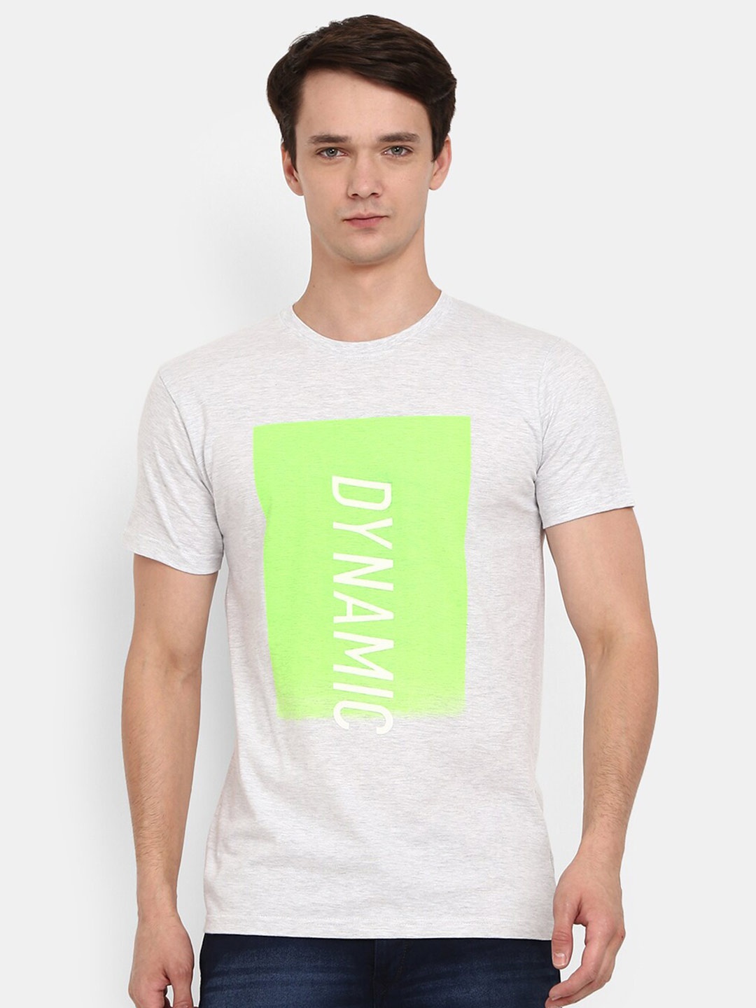 

V-Mart Typography Printed Cotton T-shirt, Grey