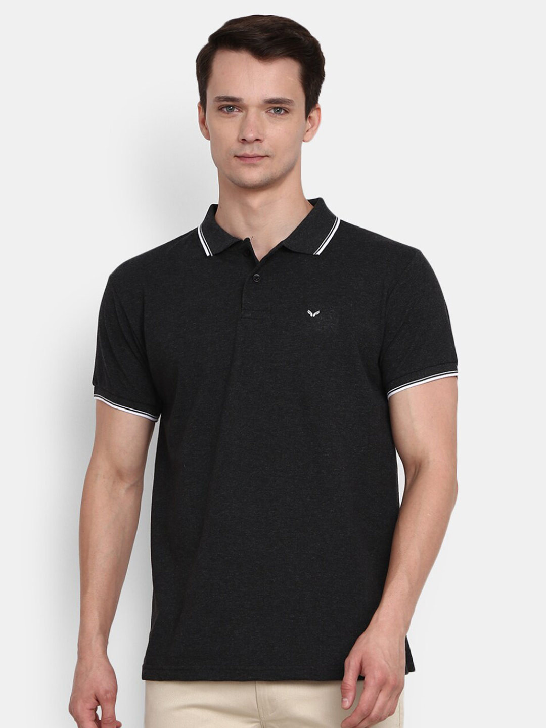 

V-Mart Polo Collar Short Sleeves T-shirt, Black