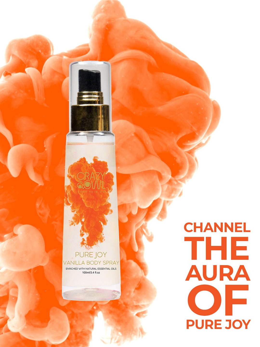 

CRAZY OWL Pure Joy Vanilla Body Spray -100 ml, Orange