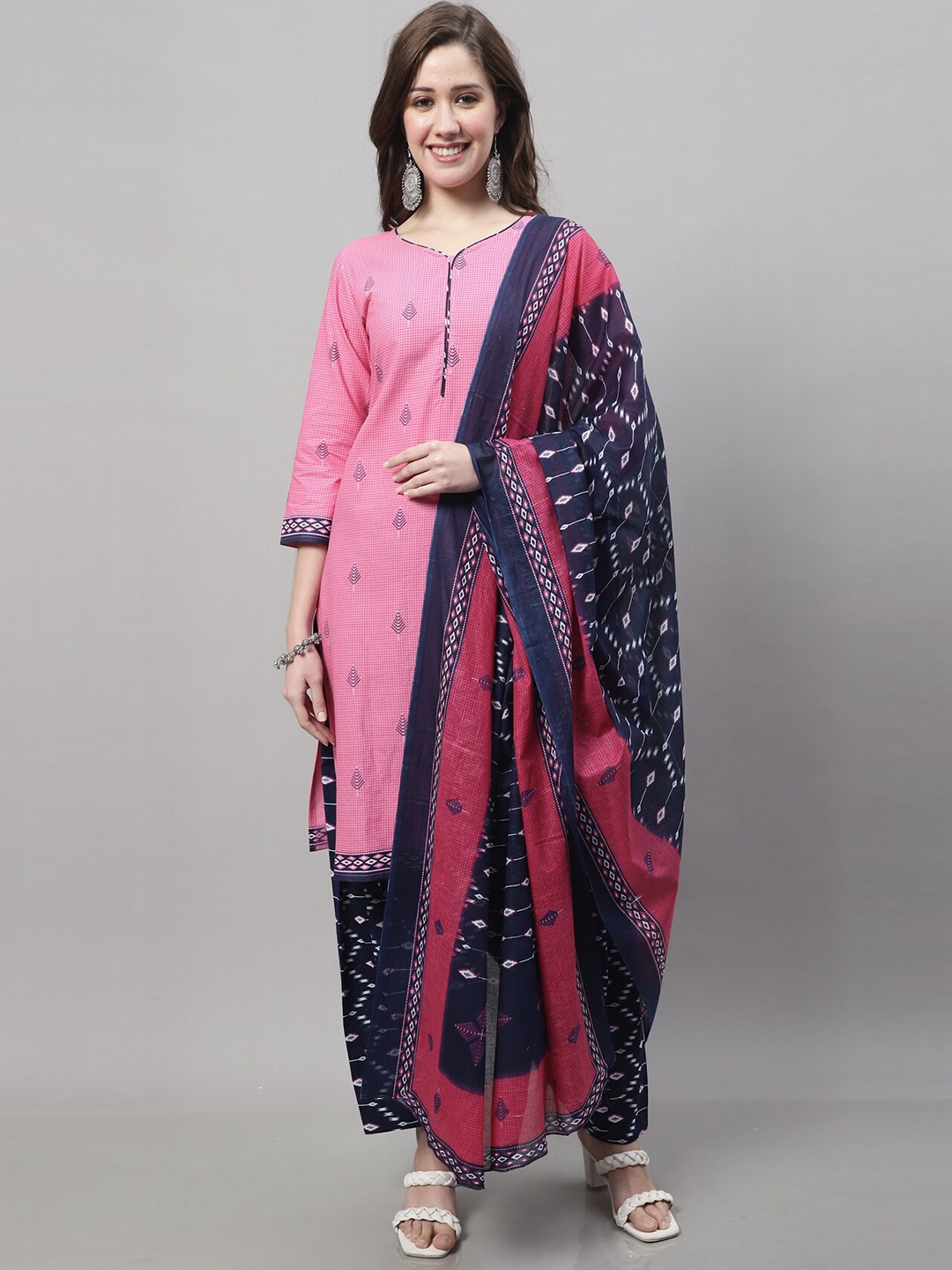 

Rajnandini Floral Printed Kurta with Salwar & With Dupatta, Pink