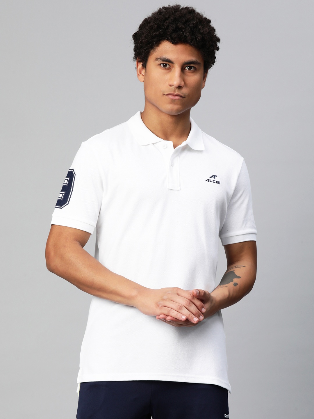 

Alcis Typography Printed Polo Collar Dry Tech Slim Fit T-shirt, White