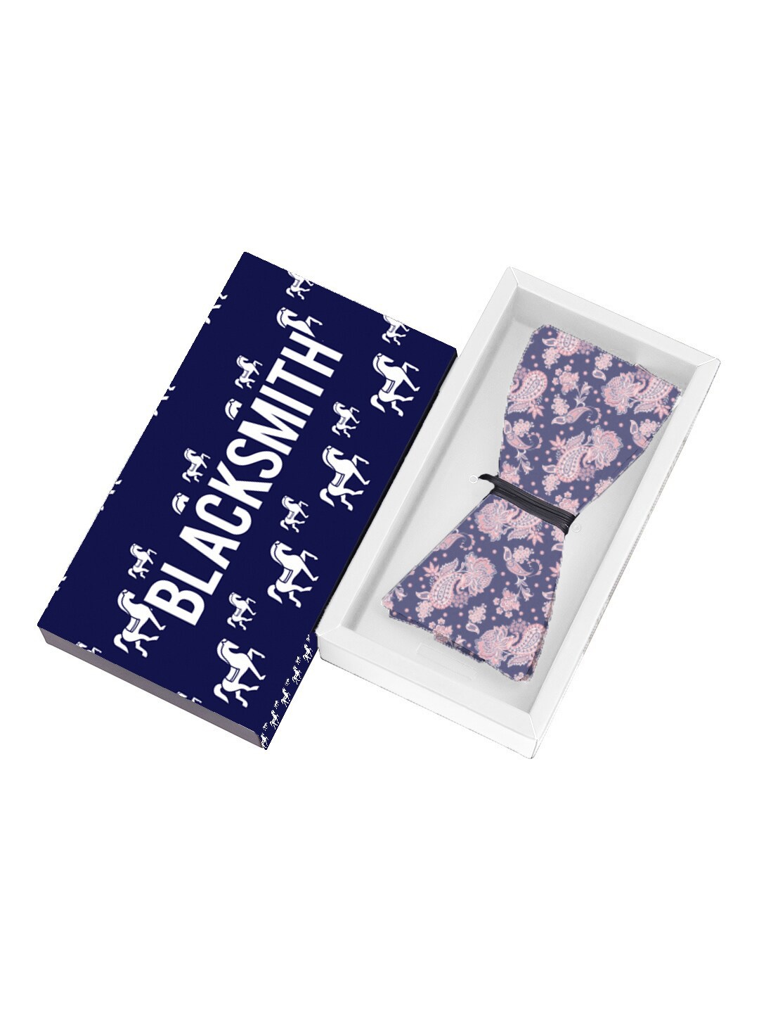 

Blacksmith Men Printed Satin Bow Tie, Purple