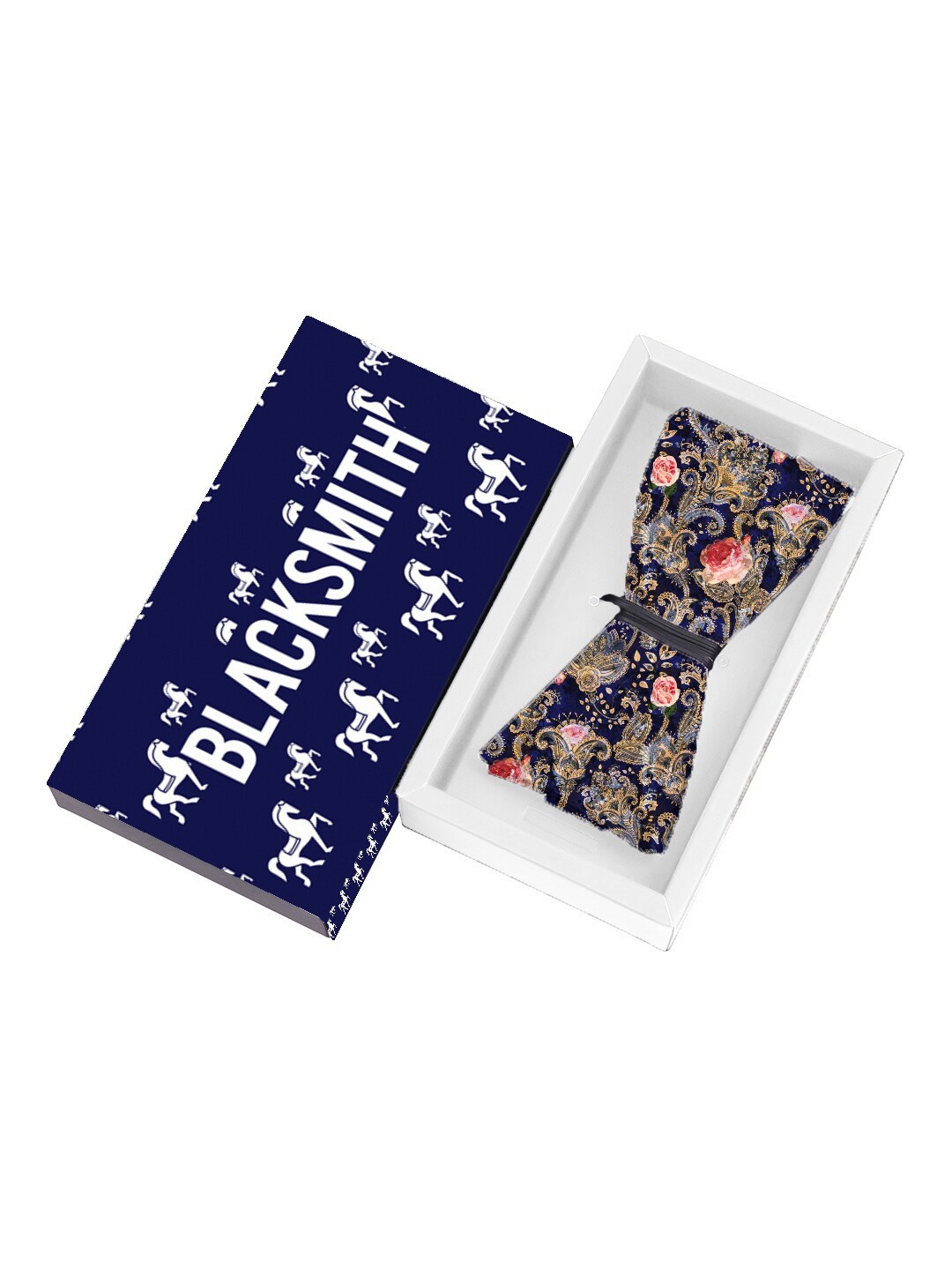 

Blacksmith Men Purple & Blue Printed Satin Bow Tie