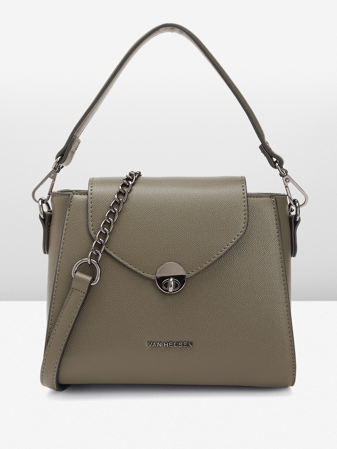 

Van Heusen Textured Handheld Bag, Olive