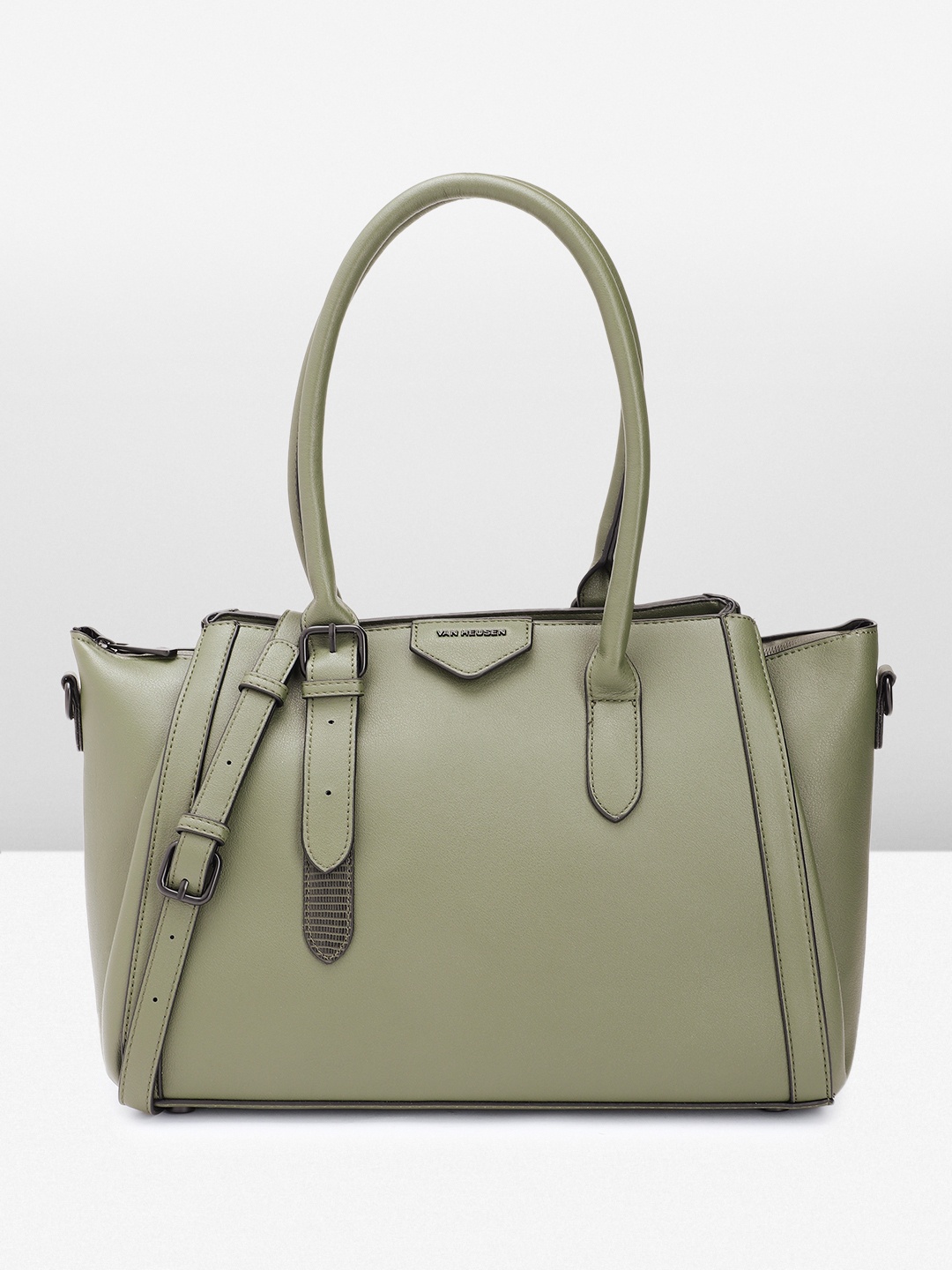 

Van Heusen Solid Handheld Bag, Olive