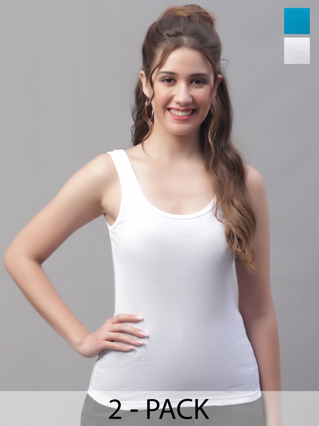 

Friskers White Cotton Tank Top