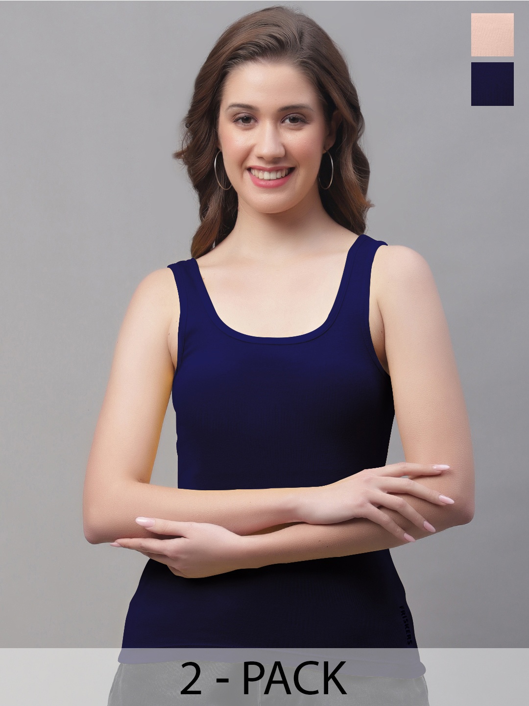 

Friskers Blue Cotton Tank Top