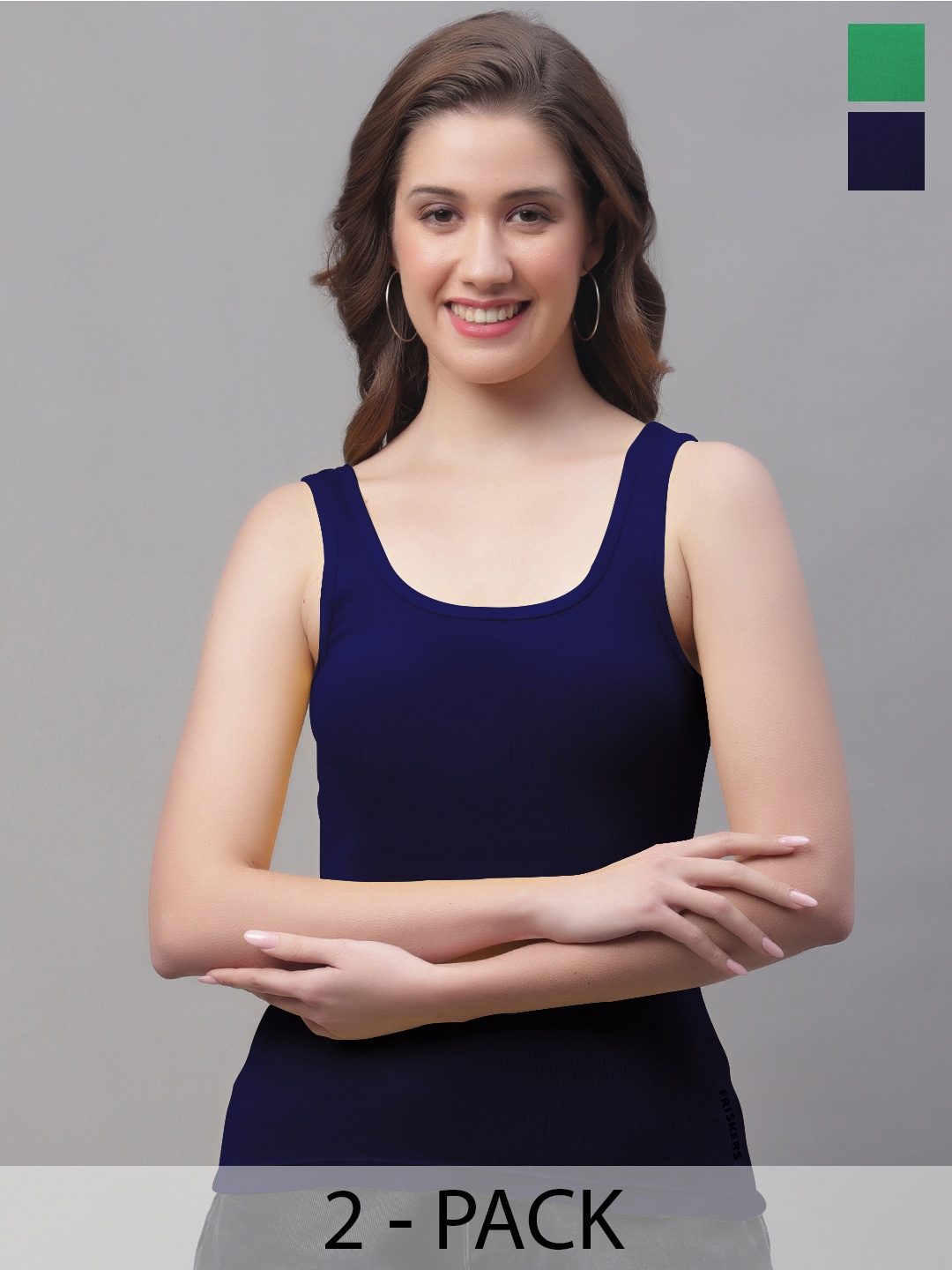 Friskers Blue Cotton Tank Top
