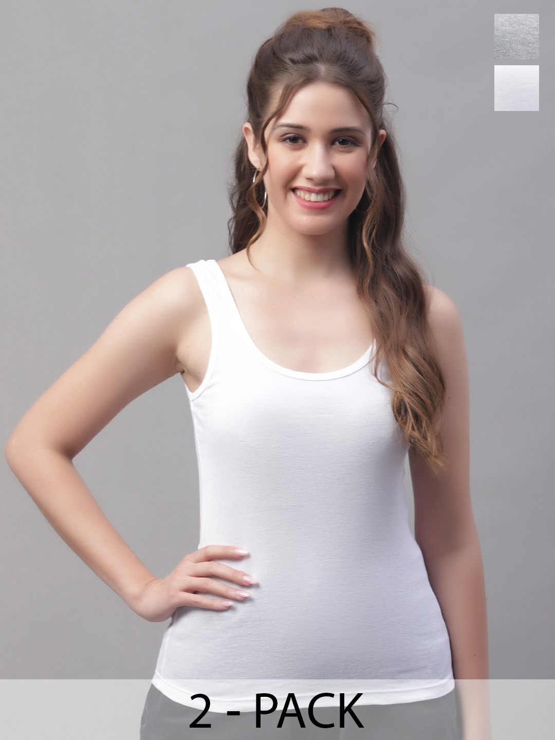Friskers White Cotton Tank Top