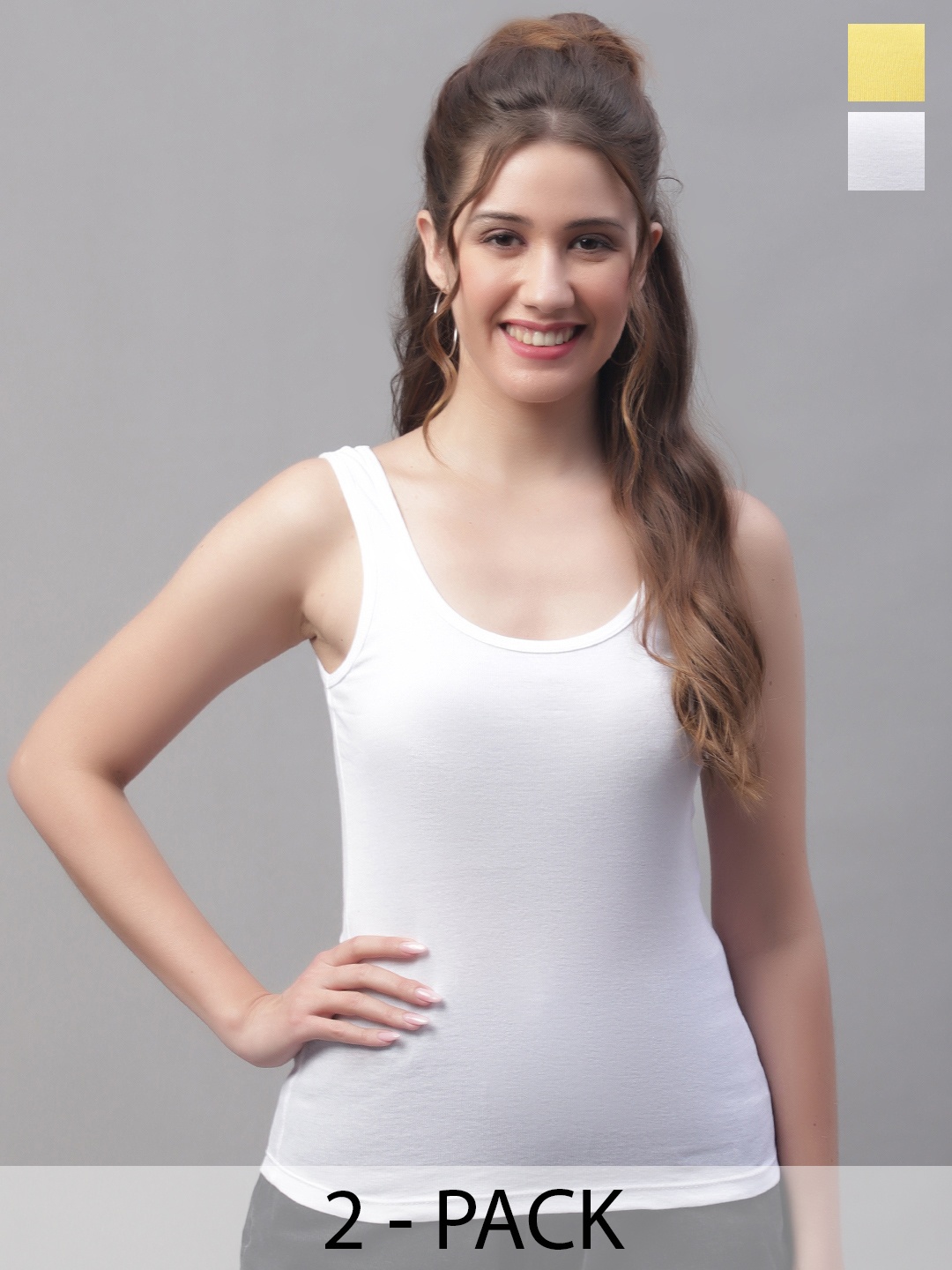 

Friskers White Cotton Tank Top