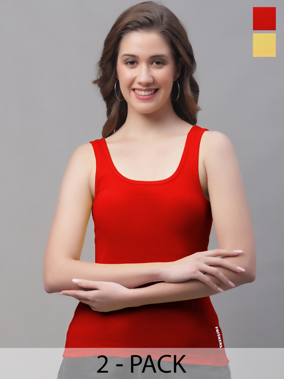 

Friskers Red Cotton Tank Top