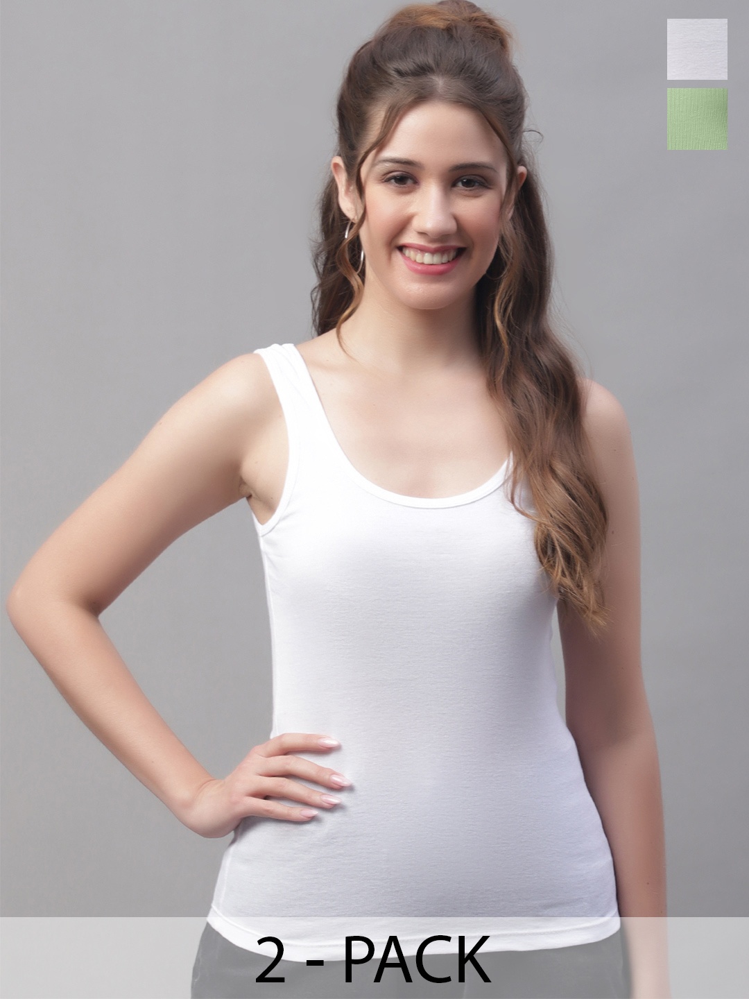 Friskers White Cotton Tank Top