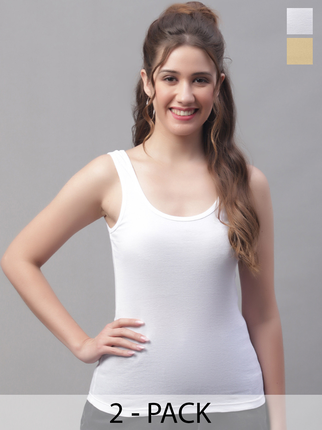 

Friskers White Cotton Tank Top