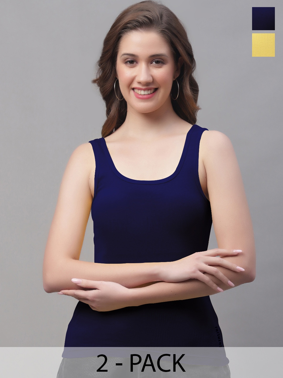 

Friskers Blue Cotton Tank Top