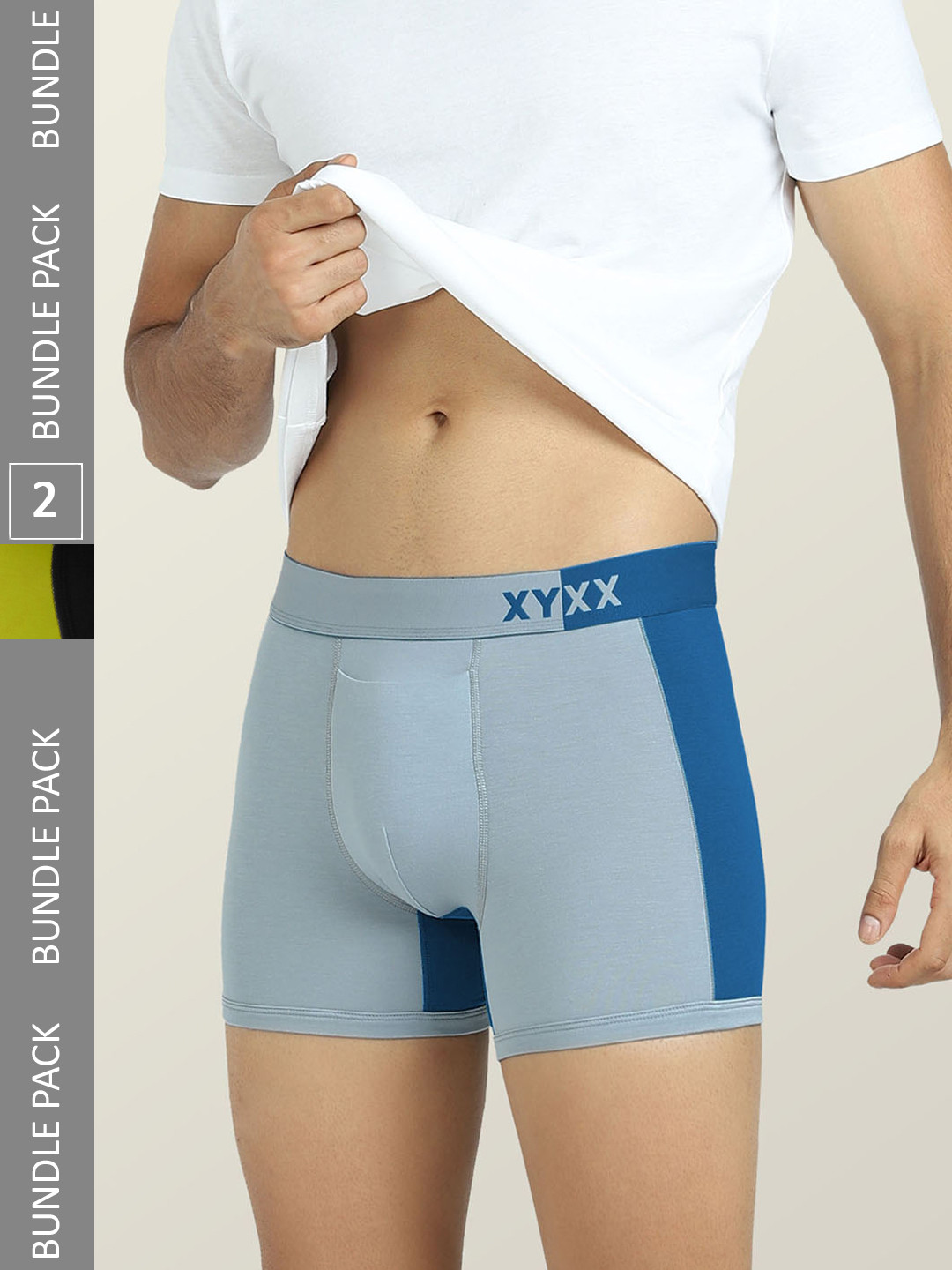 

XYXX Pack of 2 Colourblocked IntelliSoft Antimicrobial Trunks XYTRNK2PCKN557, Blue