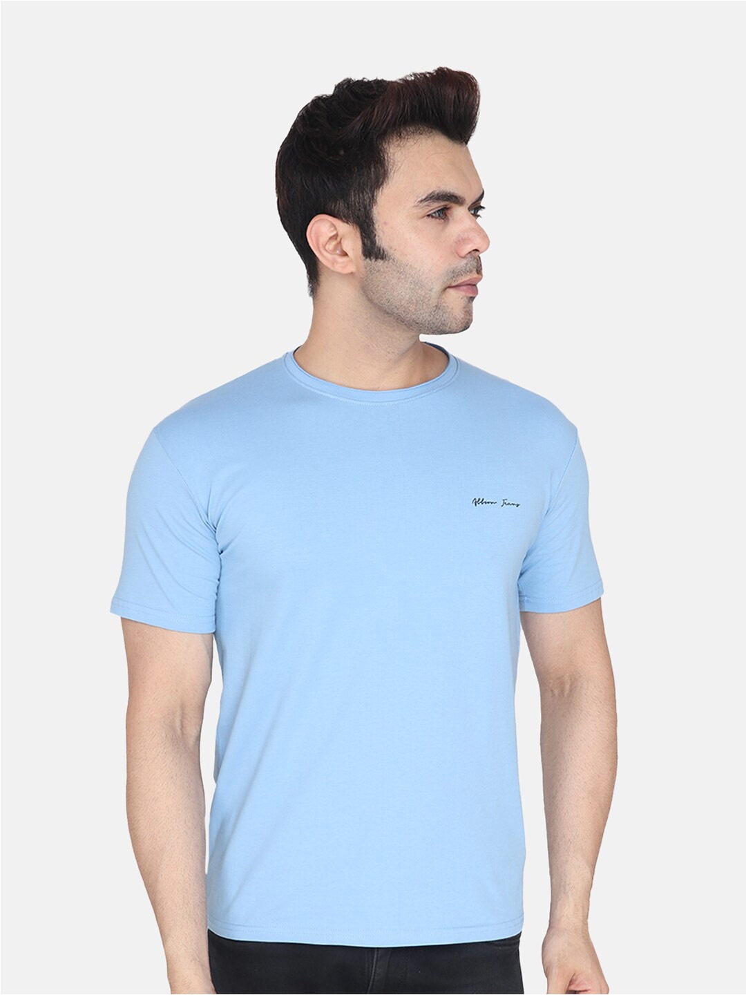 

Steele Round Neck Pure Cotton Relaxed Fit T-shirt, Blue