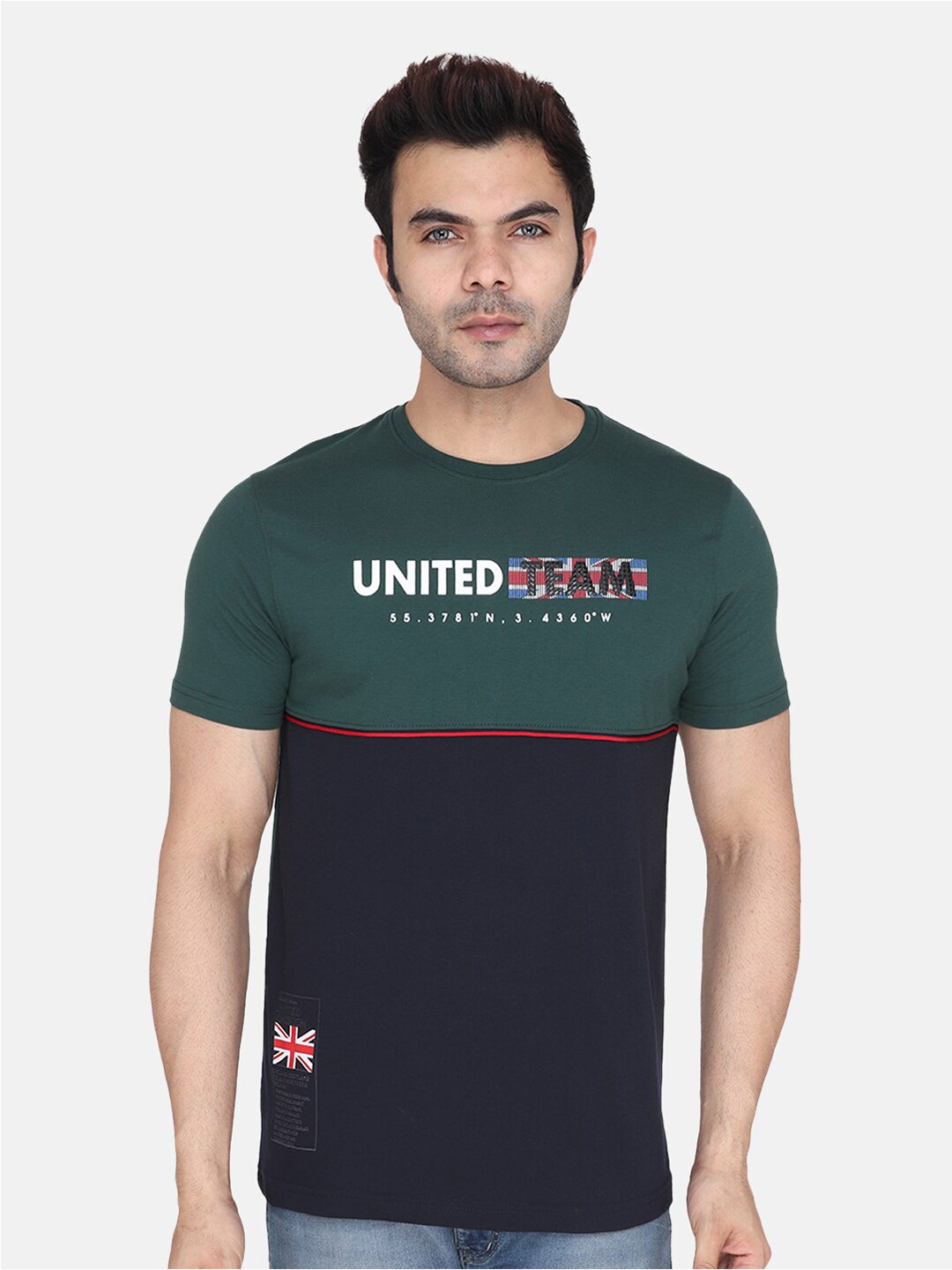 

Albion Typography Printed Pure Cotton T-shirt, Teal