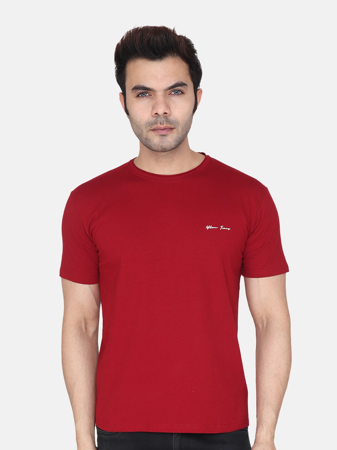 

Steele Round Neck Pure Cotton T-shirt, Maroon
