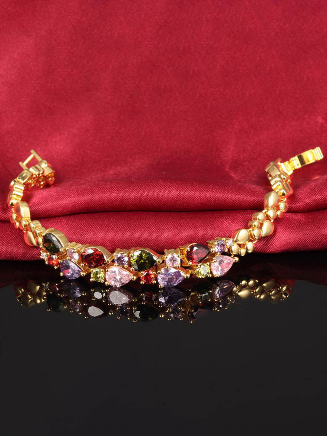 

Sukkhi Women Crystals Gold-Plated Charm Bracelet