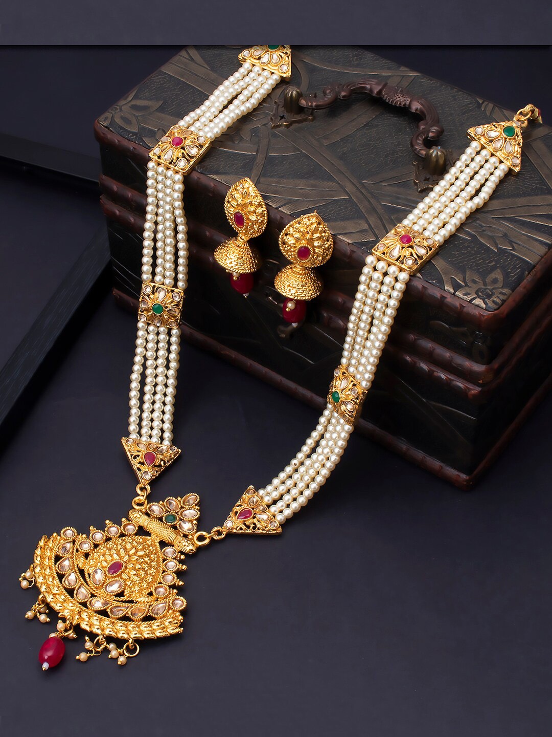 

Sukkhi Gold Plated Long Haram Necklace Jewellery Set