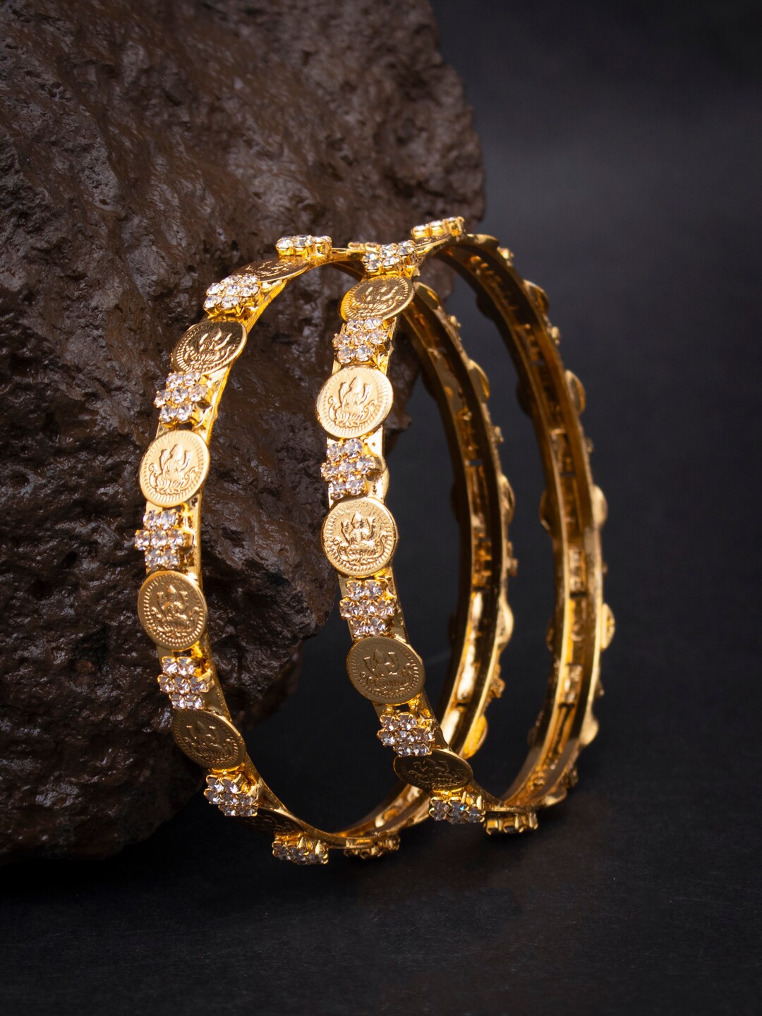 

Sukkhi Set Of 2 Gold-Plated AD-Studded Bangles