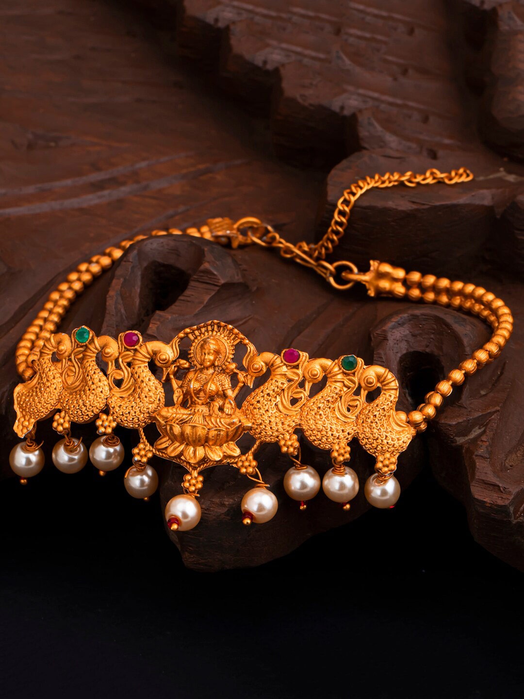 

Sukkhi Gold-Plated Stone-Studded & Beaded Laxmi Armlet Bracelet