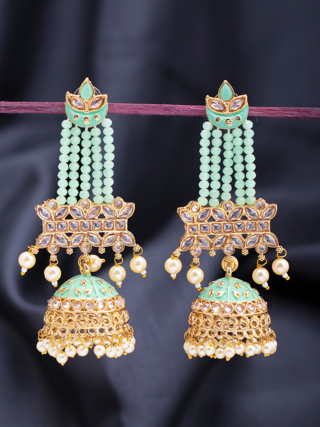 

Sukkhi Gold-Plated Dome Shaped Jhumkas Earrings