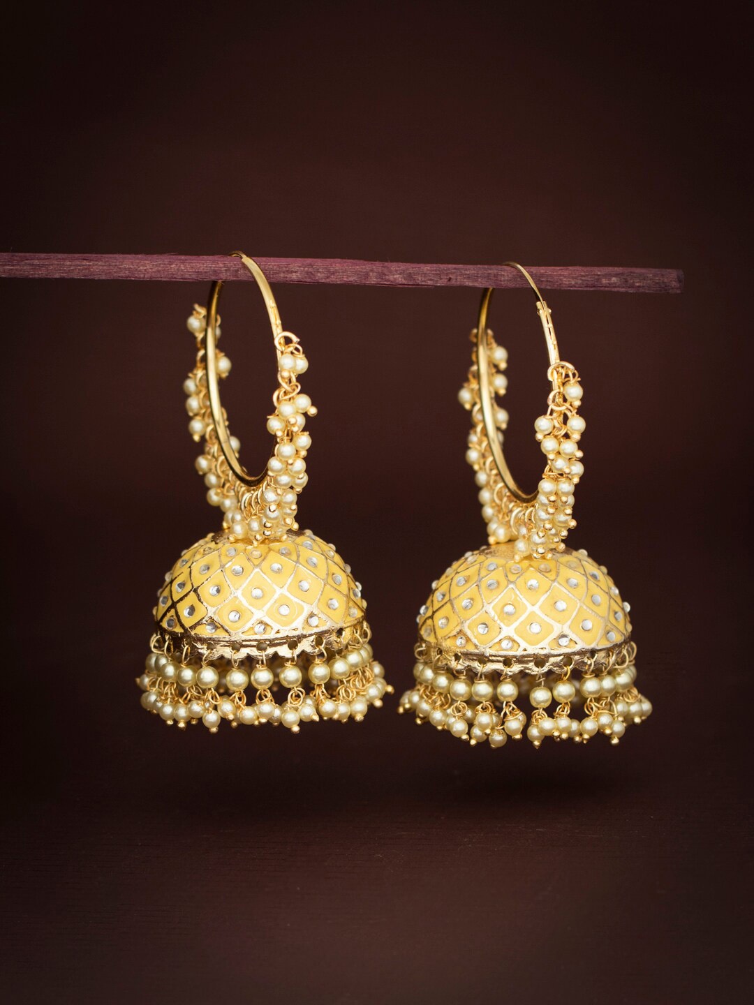 

Sukkhi Gold-Plated Dome Shaped Jhumkas