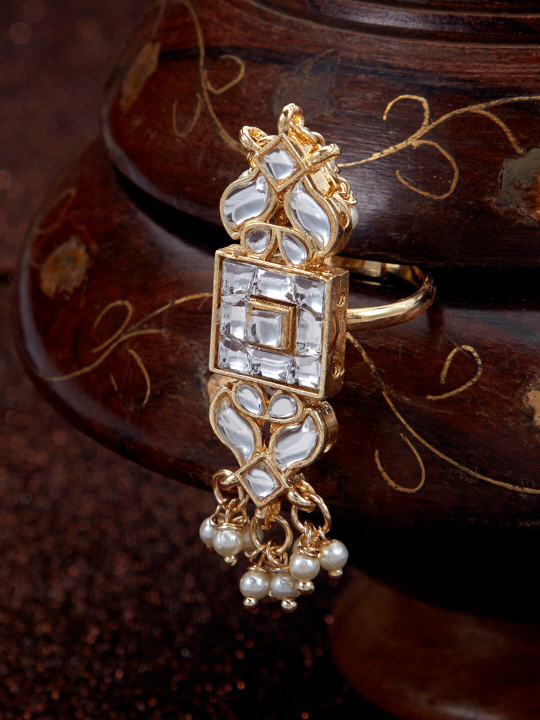 

Sukkhi Gold-Plated Kundan Ring
