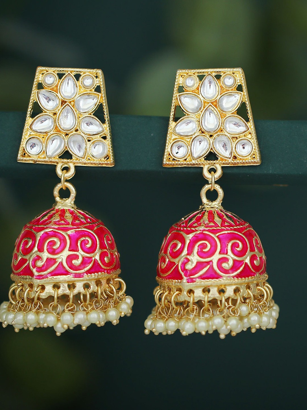 

Sukkhi Gold Plated Dome Shaped Jhumkas Earrings