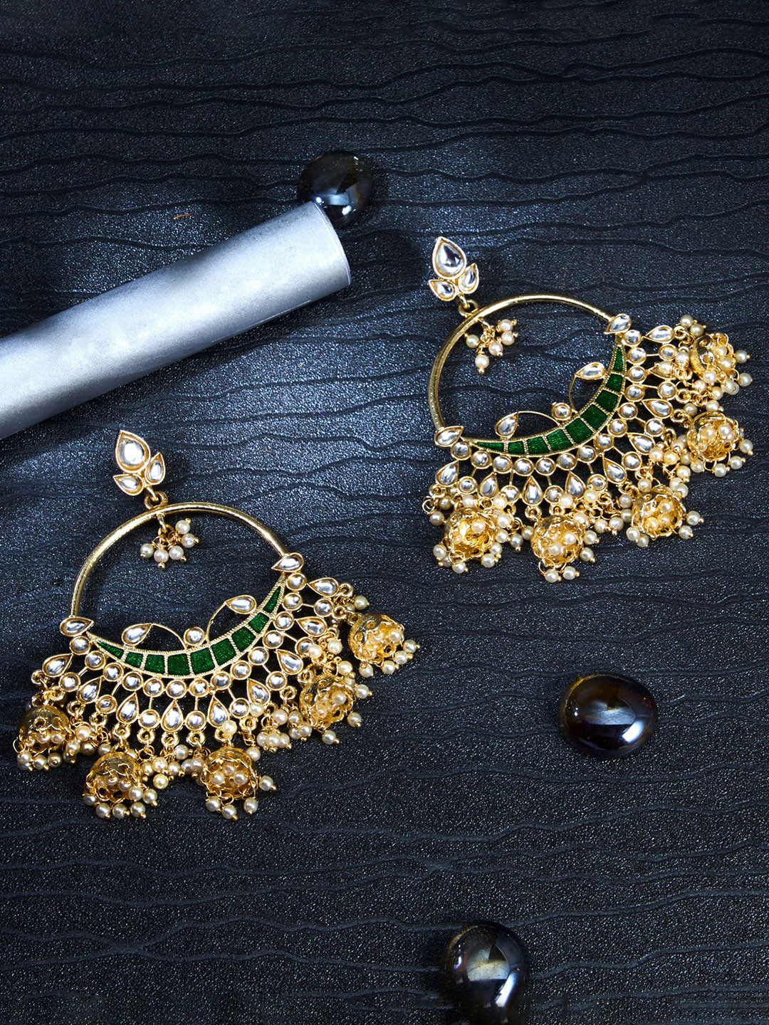 

Sukkhi Gold Plated Contemporary Kundan Chandbalis