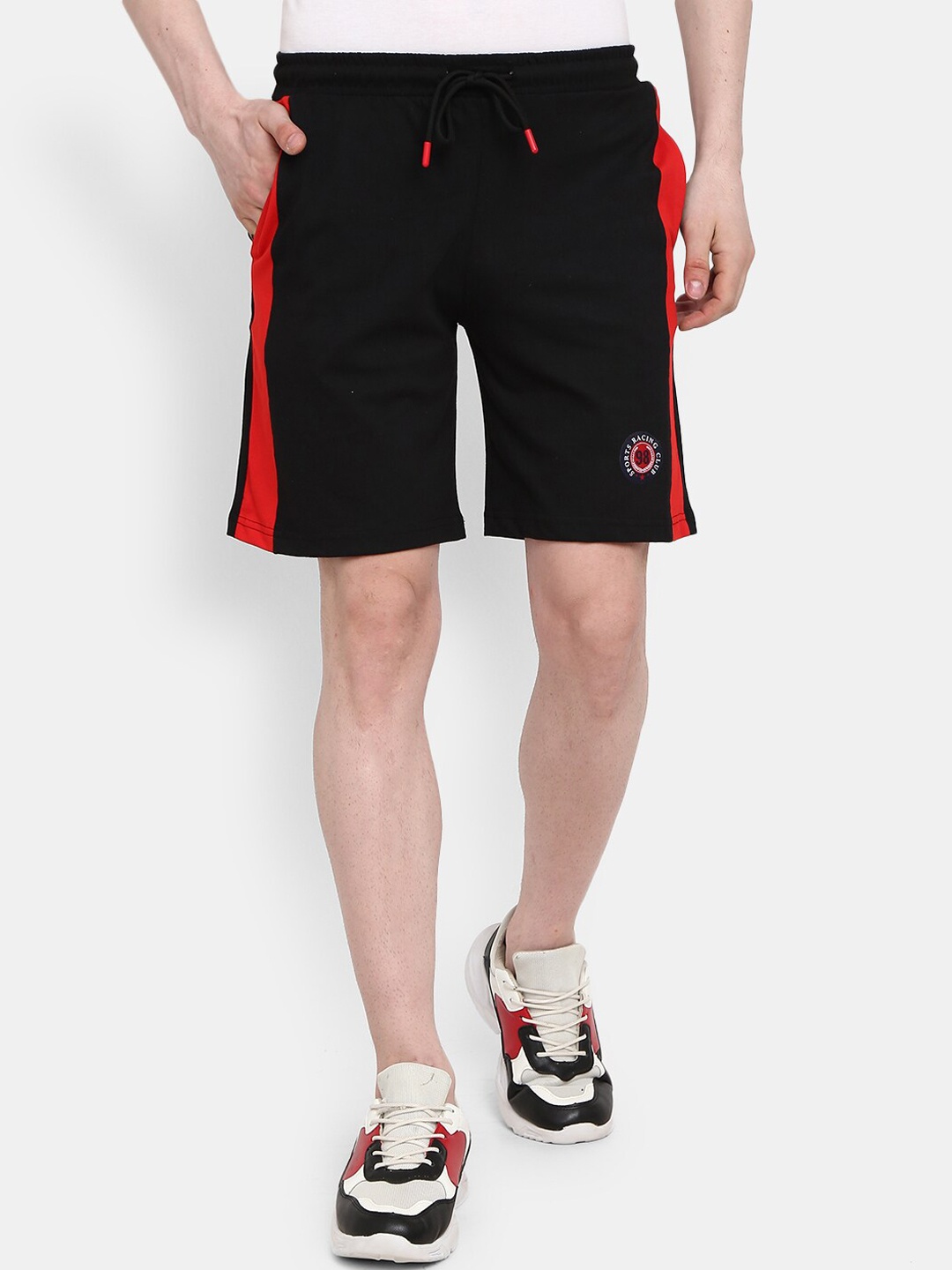 

V-Mart Men Mid-Rise Cotton Shorts, Black