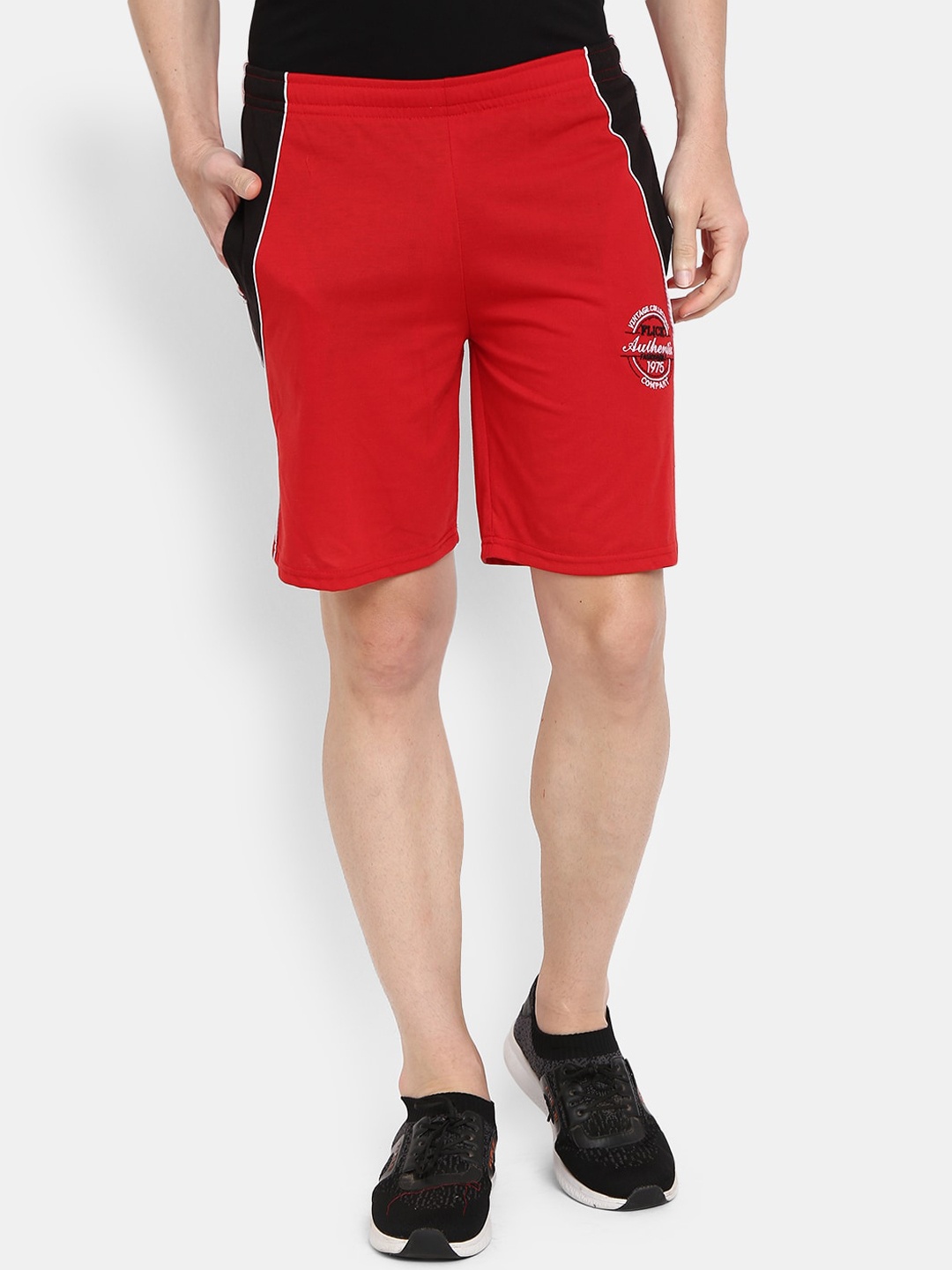 

V-Mart Men Mid-Rise Outdoor Cotton Sports Shorts, Red
