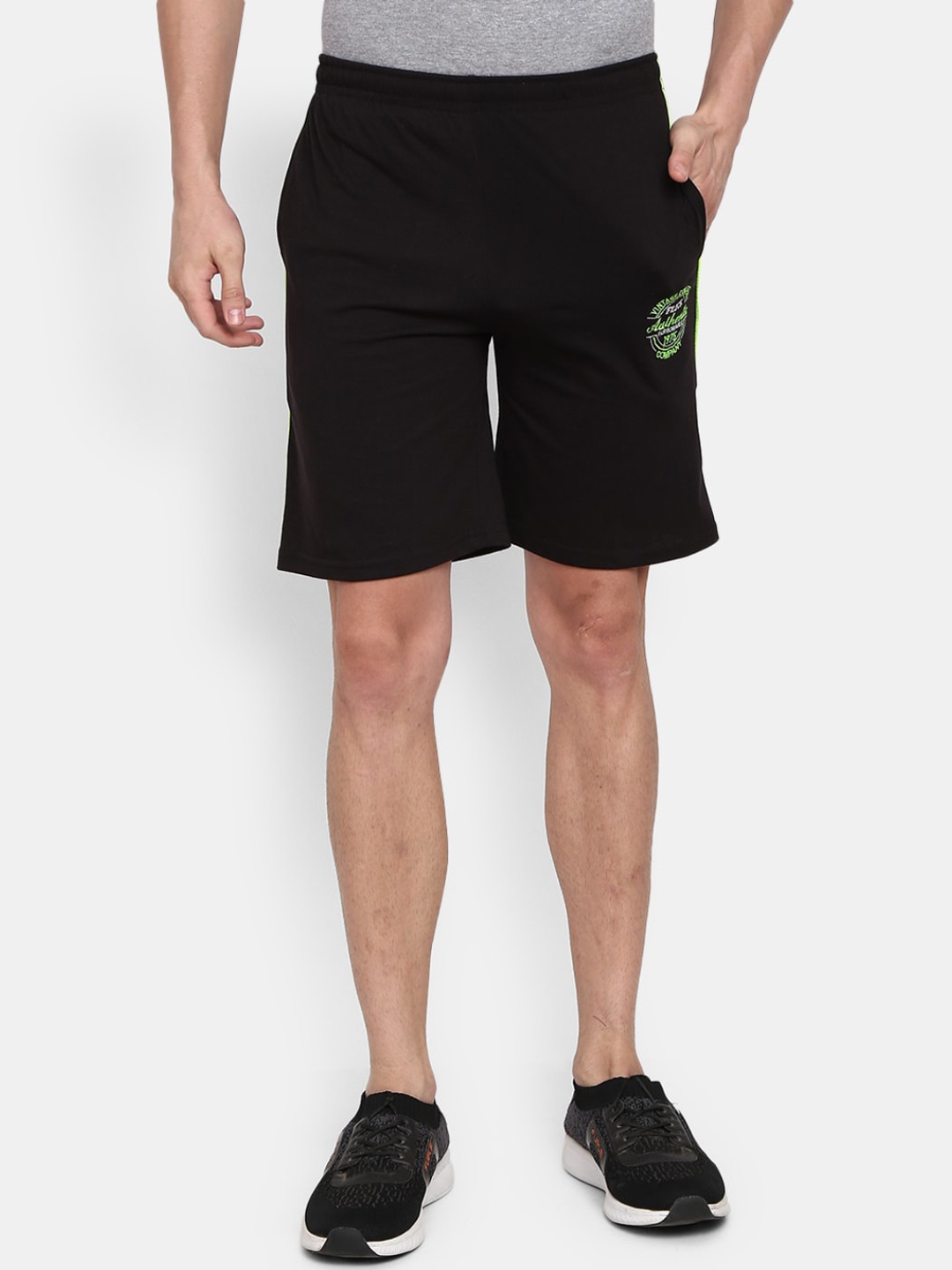

V-Mart Men Mid-Rise Outdoor Cotton Sports Shorts, Black