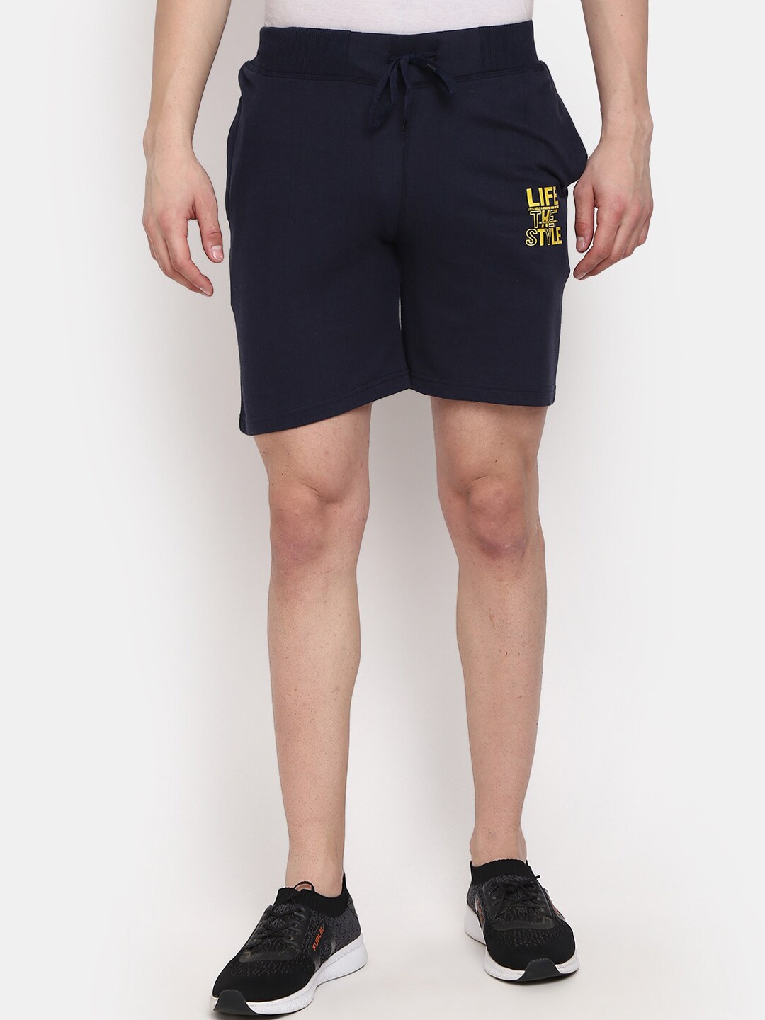 

V-Mart Men Mid-Rise Knee Length Outdoor Sports Shorts, Navy blue