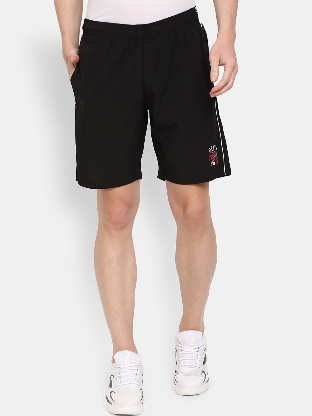 

V-Mart Men Mid-Rise Regular Fit Cotton Outdoor Sports Shorts, Black