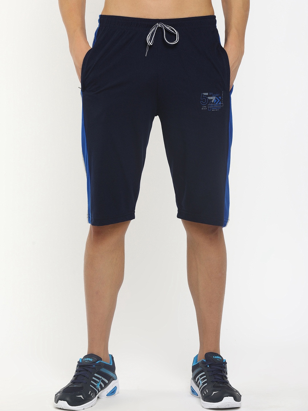 

V-Mart Men Mid-Rise Outdoor Cotton Sports Shorts, Navy blue
