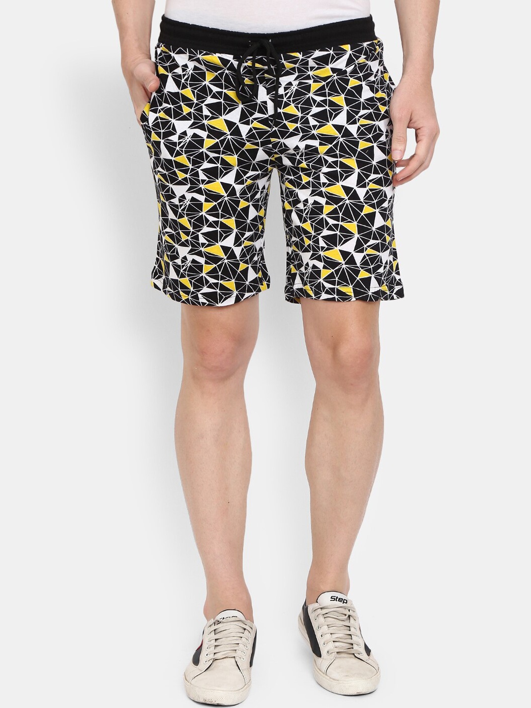 

V-Mart Men Mid-Rise Graphic Printed Outdoor Shorts, Black