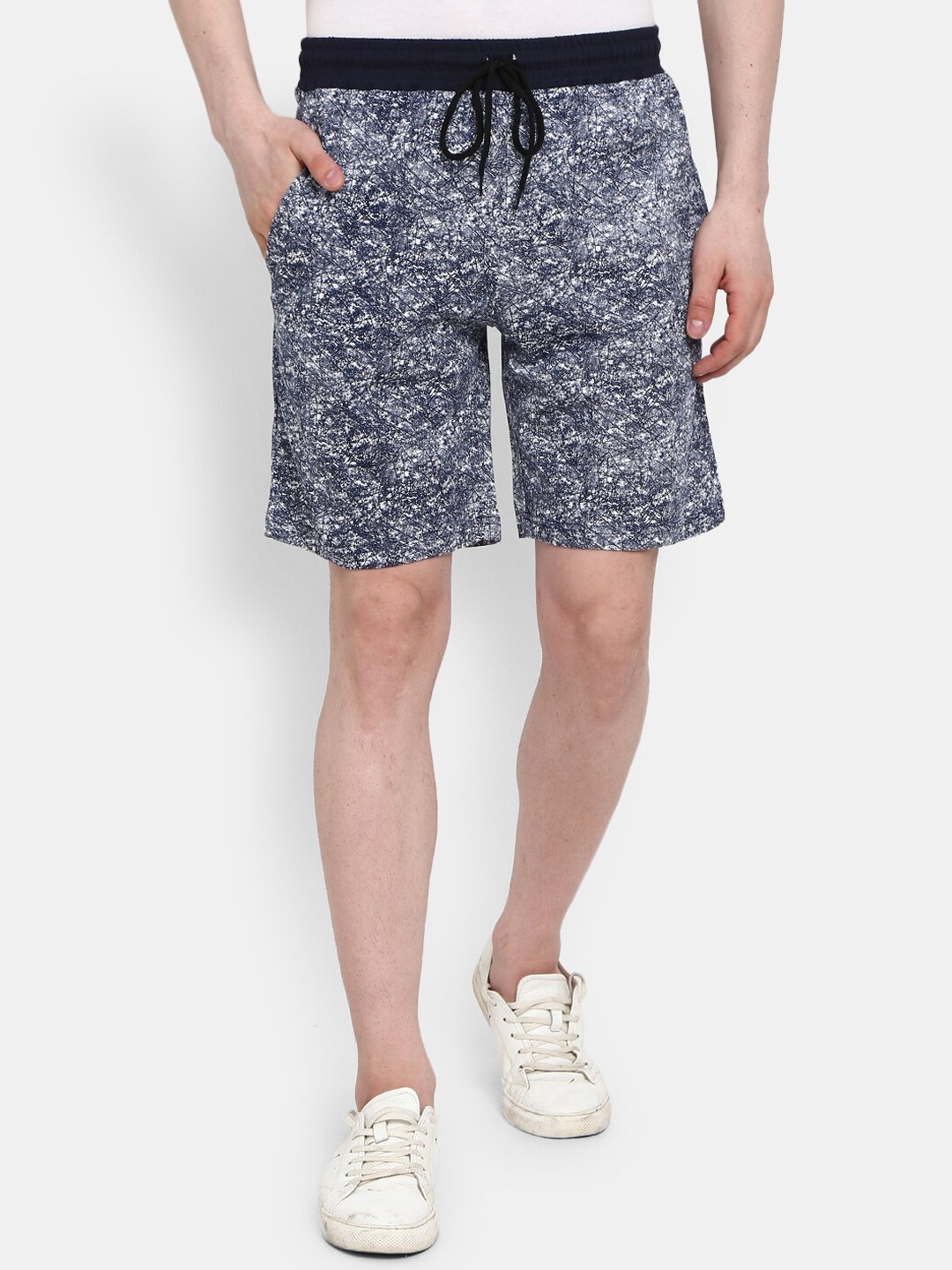 

V-Mart Men Mid-Rise Abstract Printed Outdoor Shorts, Blue