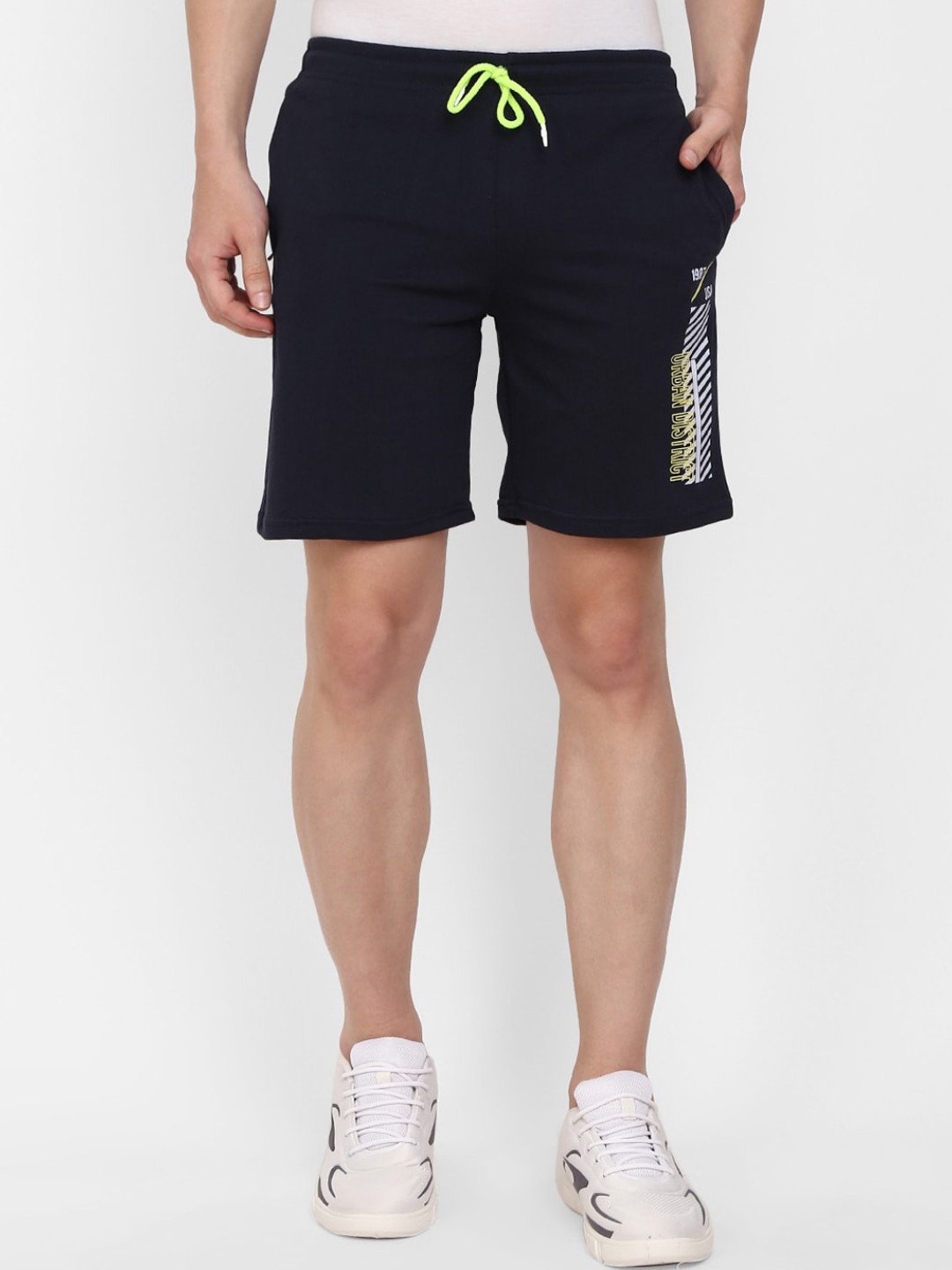 

V-Mart Men Mid-Rise Regular Fit Cotton Shorts, Navy blue